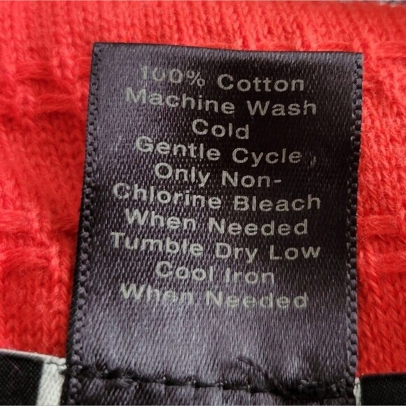 Ann Taylor Large Red Zip Up Blouse 3/4 Sleeve office dressy textured EUC - Picture 8 of 8